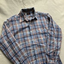 Vtg Wrangler Shirt Mens Small Plaid USA Made Western Lightweight 70s 80s Sheer