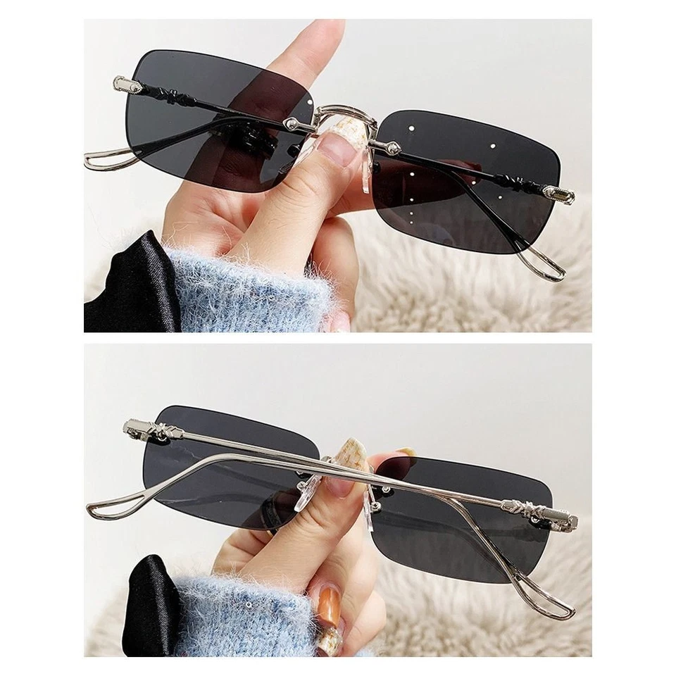 Metal Rectangle Sunglasses Rimless Eyewear  for Women & Men - image 4 of 4