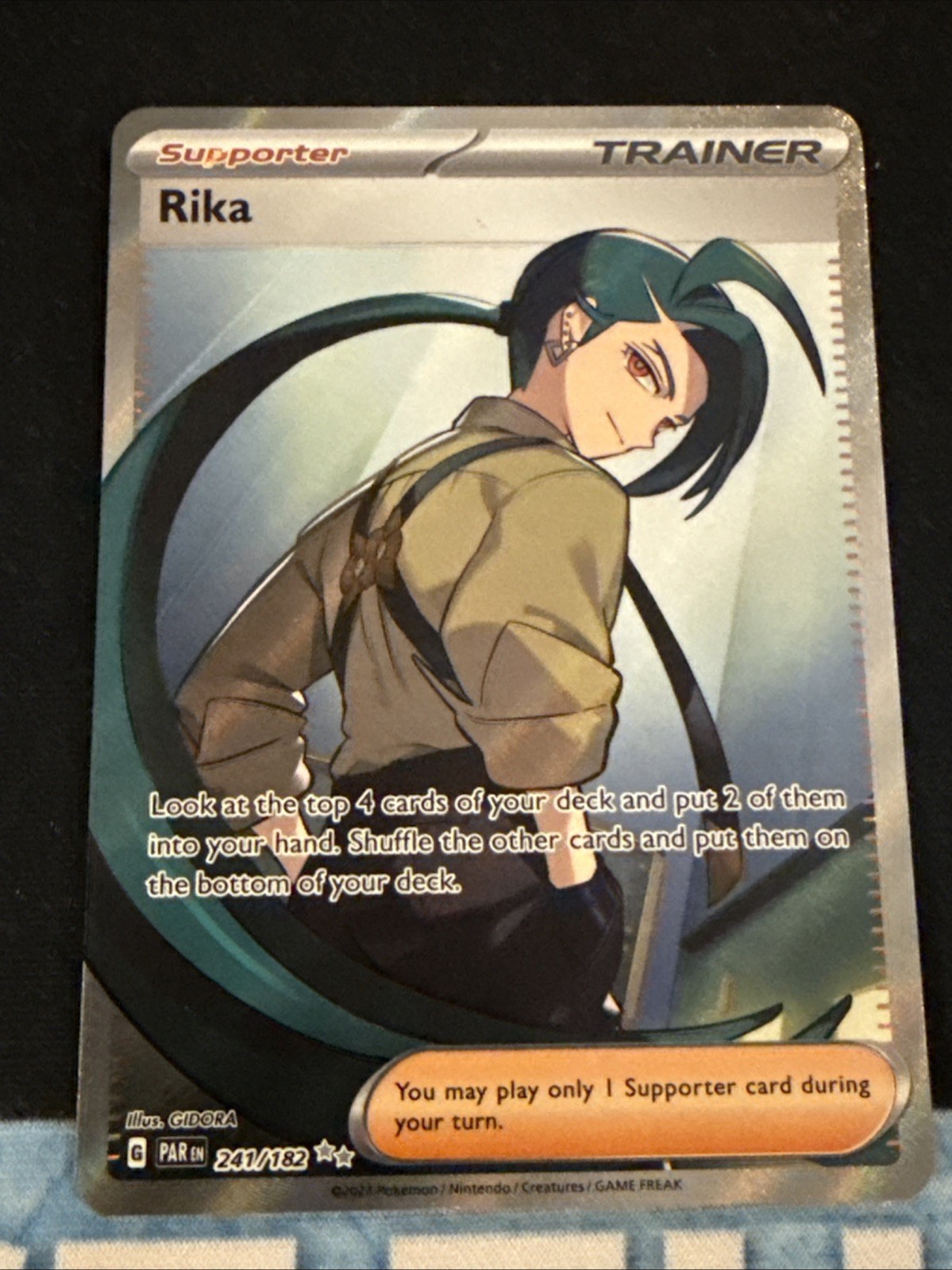 Pokemon PAR En Paradox Rift Rika 241/182 Rare Holo Full Art NM - 638
