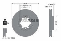 2X Textar Bremsscheibe 92338603 Passend FüR Nissan