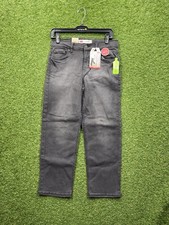 Levis 502 Jeans Boys 14 Loose Tapered Leg Black Denim Stretch Casual 27x29 NEW