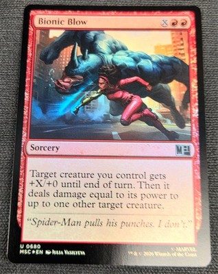 Magic the Gathering MTG: Marvel Super Heroes Bionic Blow #0680 FOIL