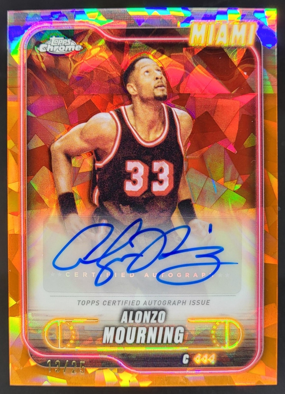 Alonzo Mourning 2024 Topps Chrome Sapphire Edition #9 Red /5 Price