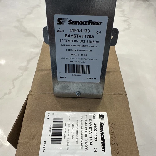 Trane ServiceFirst 4190-1133 BAYSTAT170A 6" Temperature Sensor, 10K OHM Thermist
