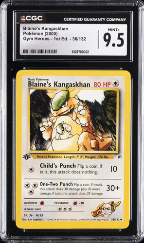 Blaine's Kangaskhan (1st Edition) graded CGC 9.5 for sale on eBay