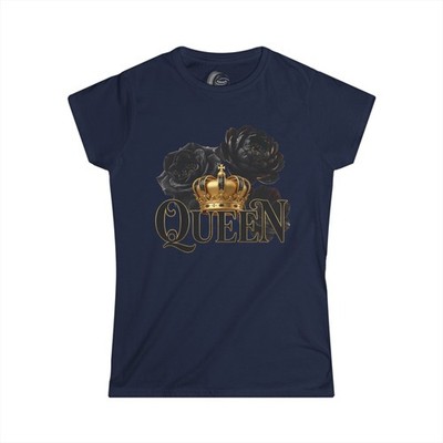 Queen Crown Floral Tee | Black Roses Graphic Shirt