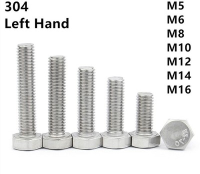 304 Stainless Steel Hexagon Head Screws Bolts Left Hand Thread M5 M6 M8 M10-M16