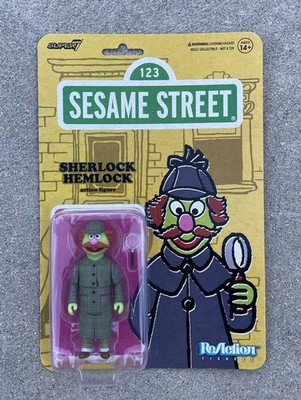New Super7 Reaction Sesame Street Sherlock Hemlock 3.75  Action Figure