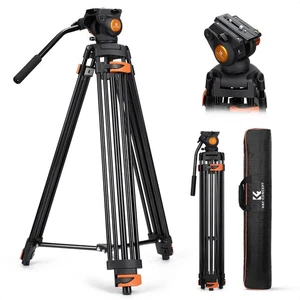 K&F CONCEPT 80" Vidéo DV Support de trépied en alliage d'aluminium lourd