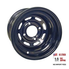 Red Hawk TIR-412 Wheel - Steel, Black 8 Window, 10x7 3:4 offset Golf Carts