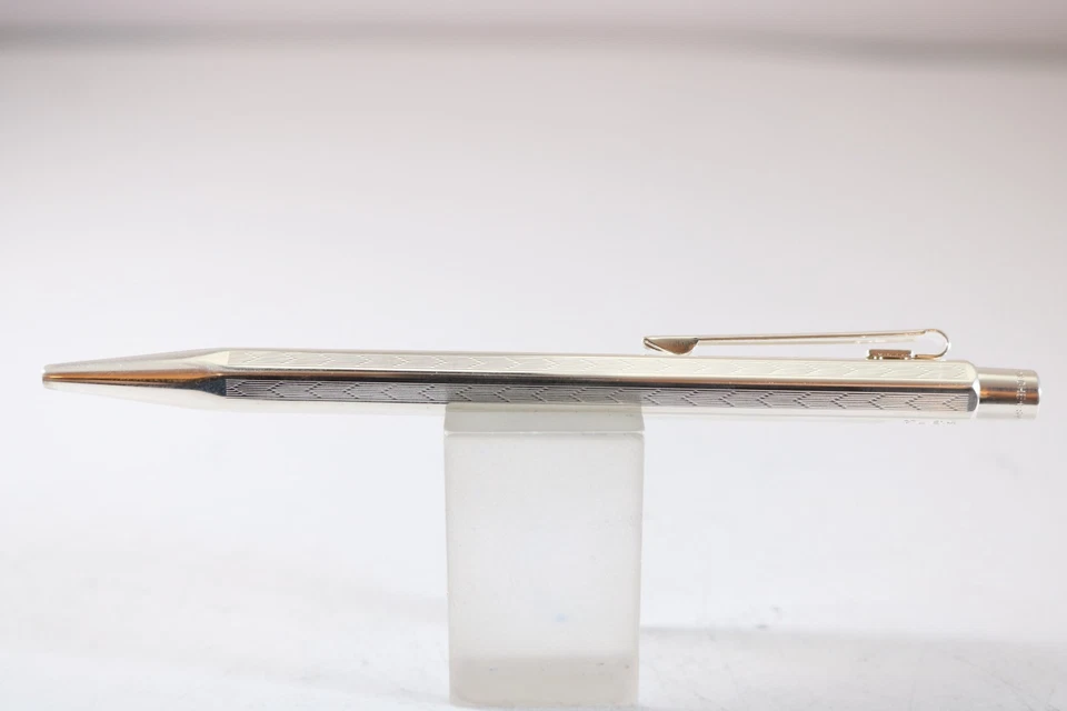 Vintage Caran d'Ache Ecridor Chevron Silver Plated Ballpoint Pen - Image 2 of 4