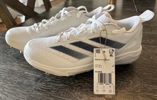 Adidas Adizero Instinct Softball Shoes Metal Cleats White Navy Women 6.5 IH3468