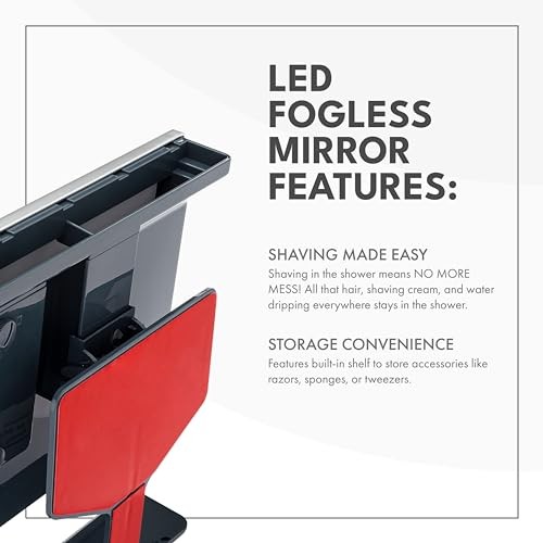 Original LED Fogless Shower Mirror with Squeegee - Picture 4 of 7