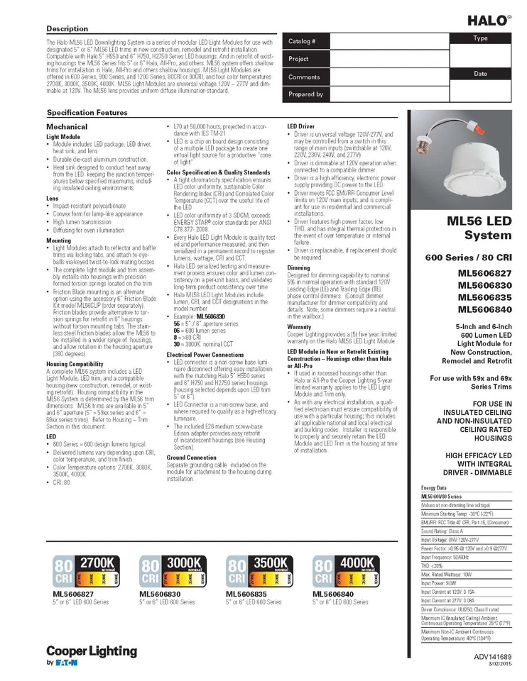[5 PACK] HALO 5"-6" LED Conversion Light, ML56 Series **SHIPS FREE** - Image 3 of 4