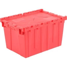 Industrial Plastic Attached Lid Shipping & Storage Tote GLO-DC21152R