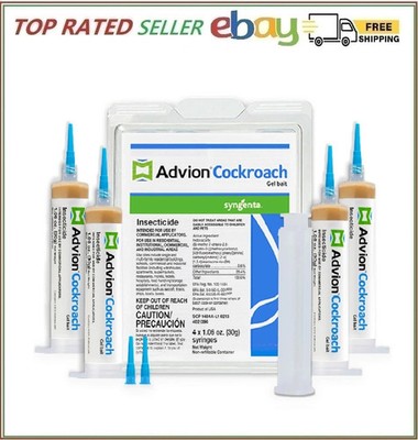 Advion Cockroach Gel Bait 4 Tubes x 30 Grams 1 Plunger and 2 Tips German Roach