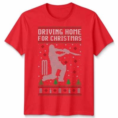BANANA-TEES Cricket Player Christmas T-Shirt Driving Home Unisex Funny Holiday Tee #MC38
