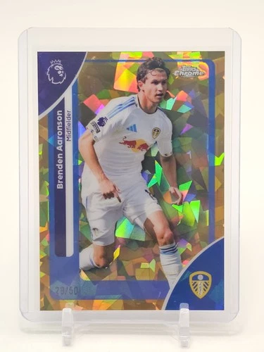 BRENDEN AARONSON 2025-26 TOPPS CHROME GOLD SAPPHIRE REFRACTOR /50 #105 Q4060