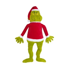 Grinch Jumbo Plush, 48 Inches Tall, Dressed in a Santa Shirt and Hat