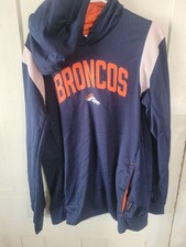 Nike Denver Broncos Dri-Fit Blue Orange Hoodie Sweatshirt Mens Size Medium M