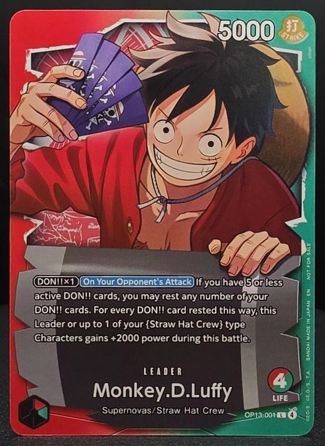 25+ Monkey.D.Luffy-Op13-001 OP13-001 One Piece Promotion Cards for