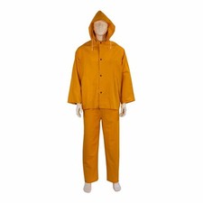 Heavy-Duty 6XL 3-Piece 35 Mil PVC Rain Suit with Jacket, Hood  Bib