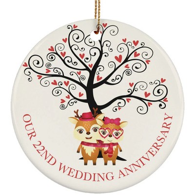 Cute Deer Couple 22 Years Ornament Our 22nd Wedding Anniversary Christmas Gift