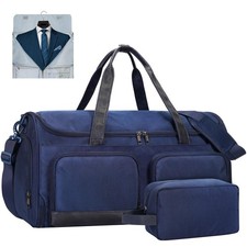 2-in-1 Garment Bag Carry On Travel Duffel Bags, Water-Resistant Luggage Bag w...