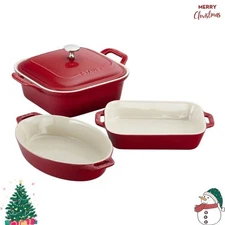 Staub Stoneware 4-pc, Mixed Baking Dish Set, Cherry