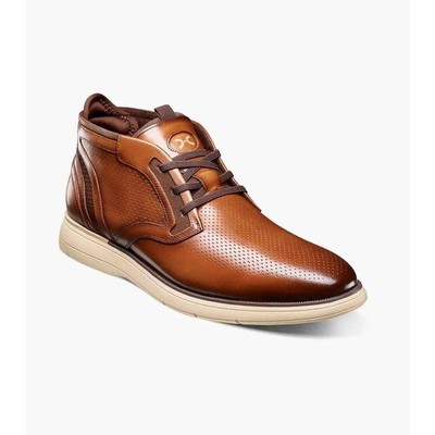Stacy Adams Eastmont Plain Toe Elastic Lace Chukka Boot Cognac 25748-221