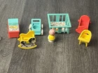 Vintage 1972 Fisher Price Little People Play Family Nursery 7 PC Set