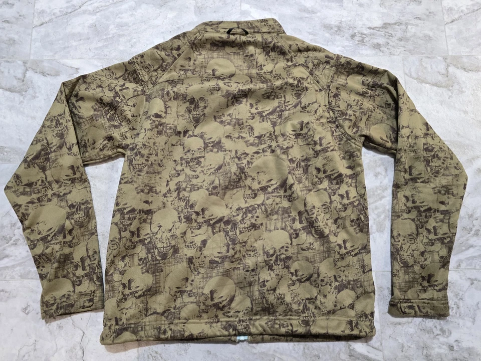 686 SixEightSix Smarty Technology Fleece Jacket Mens Sz M Full Zip Skulls AOP - Image 2 of 4