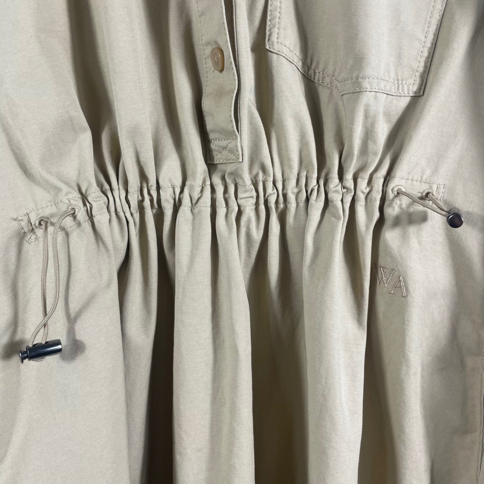 JW Anderson x Uniqlo Tan Shirt Dress Adjustable Waist Cotton Popover XS