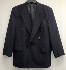 VTG Pierre Cardin Men's Double Breasted Blazer/Navy/Size 52/ Flaw See Pics 