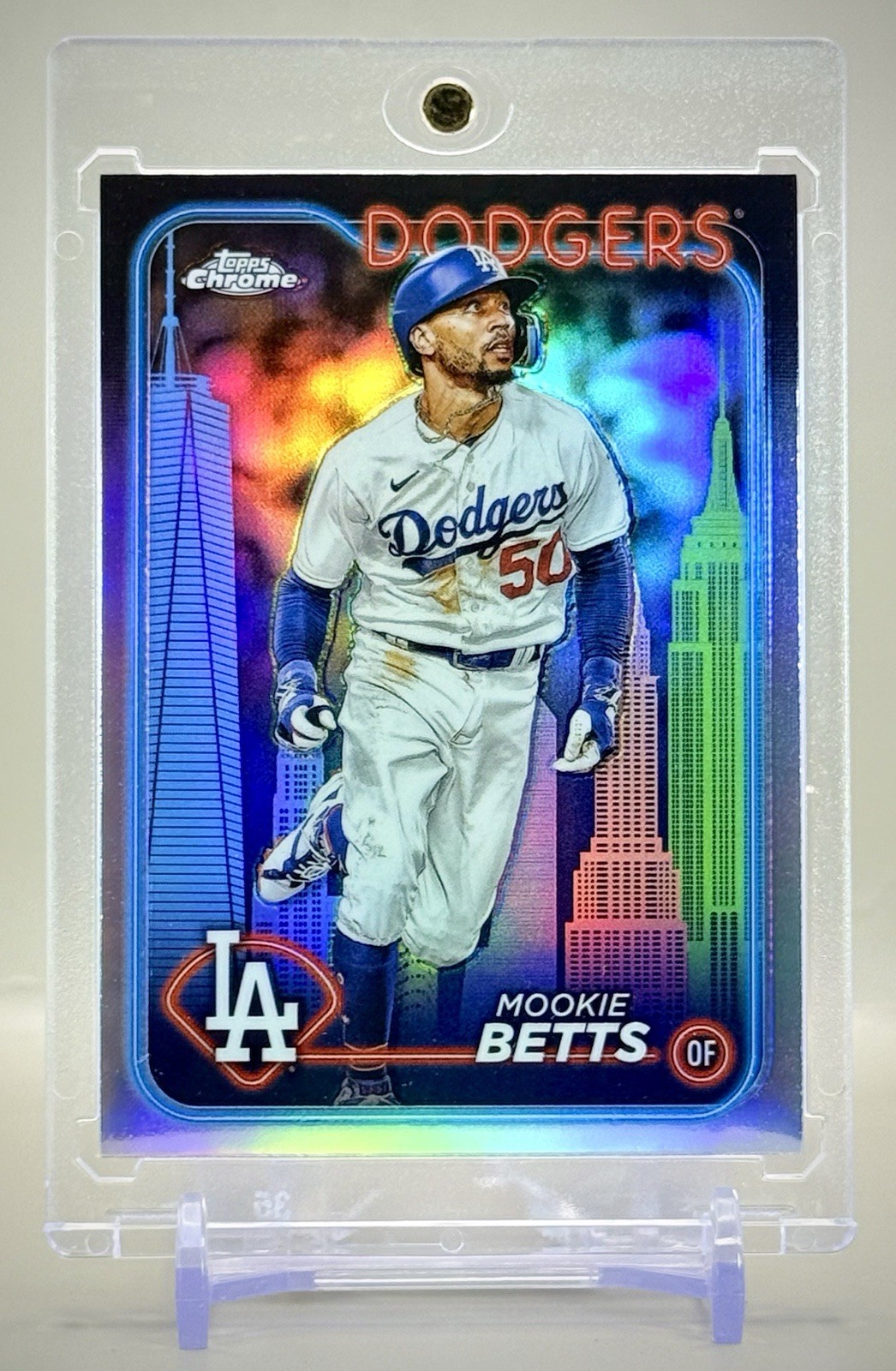 Mookie Betts 2024 Topps Chrome #296 Fanatics Fest Big Apple Refractor SSP