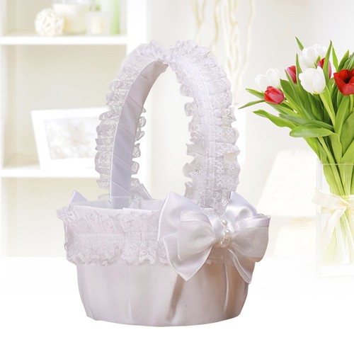 Cesto di fiori portatile damigella d'onore ragazza cesti baskert per matrimonio - Foto 3 di 12