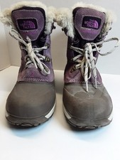 The North Face McMurdo Fur Lined Sherpa Waterproof Boots Girls Size 7-Purple