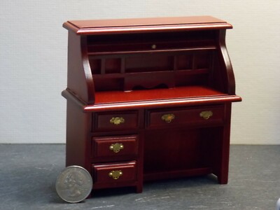 ドールハウス　ROLL TOP DESK Dollhouse Miniature Rolltop Desk w drawers 1:12 inch scale P79