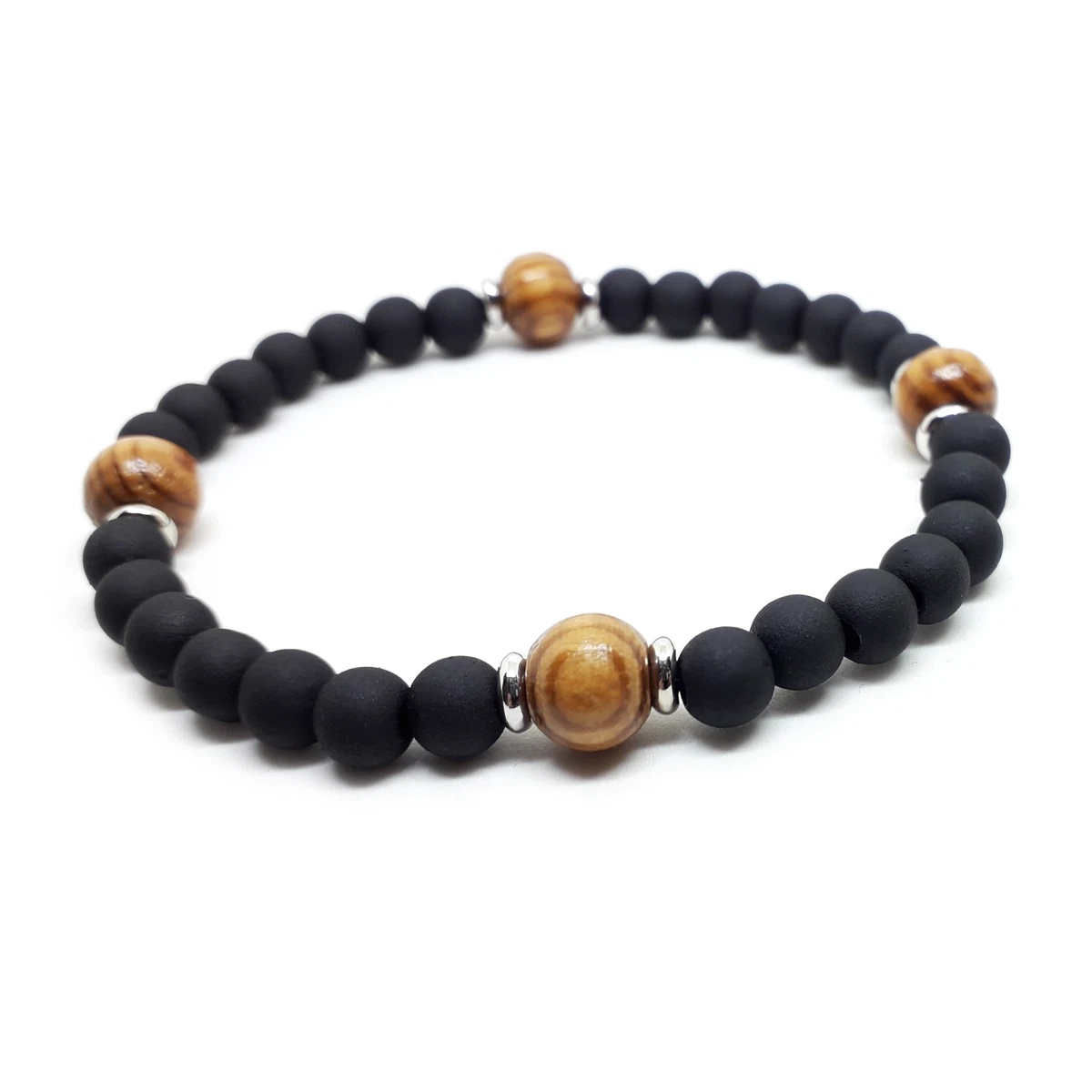 Braccialetti dell'amicizia Set Da 2 Perline in legno di perle braun Taglia unica amicizia ulivo Sfere Fascia braccio palla Gay Unisex Uomo Donna