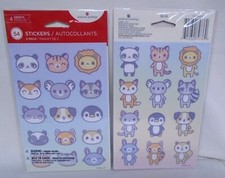 American Greetings 2-Pack Stickers Animals Panda Tiger Raccoon Penguin 54 Pcs