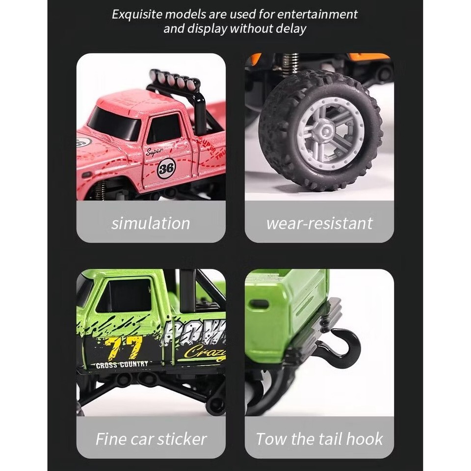 1/64 Remote Control Mini Truck 4x4 2.4g with Trailer Army Green eBay