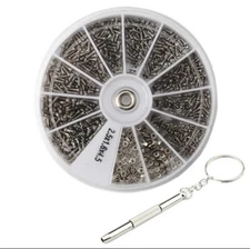 600 ASSORTMENT MICRO WATCH SCREW FOR WATCH JEWELRY REPAIR AND EYEGLASS S/STEEL
