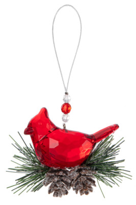 Ganz Crystal Expressions 3.5'' Acrylic Winter Pine Cardinal