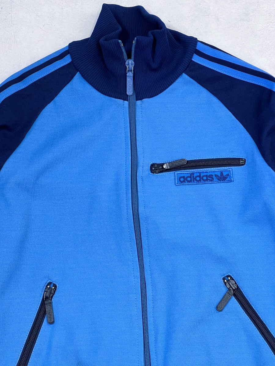 Retro 80s Adidas Track Jacket Yugoslavia Light Blue & Dark Blue
