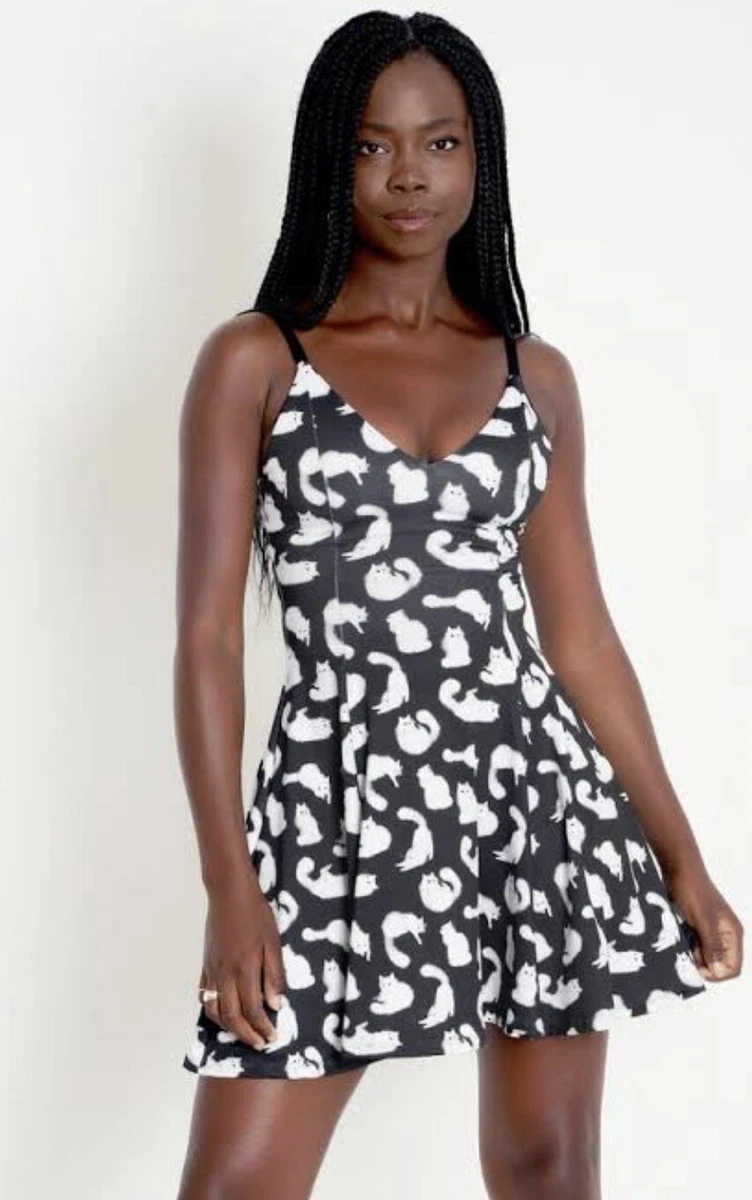 BlackMilk Clothing Ghost Kitties Mini Strappy Dress Size M BNWT black Milk  RARE