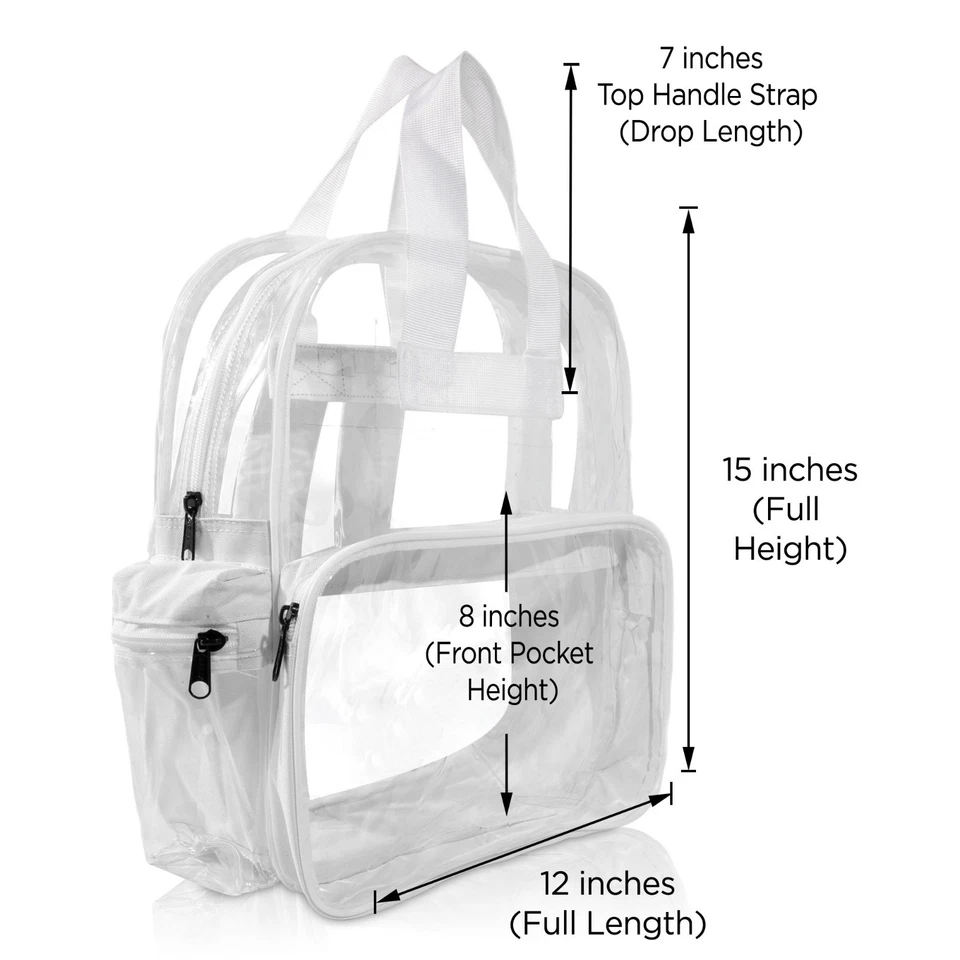 Mochila escolar transparente DALIX bolsa transparente transparente em branco frete grátis - Imagem 4 de 4