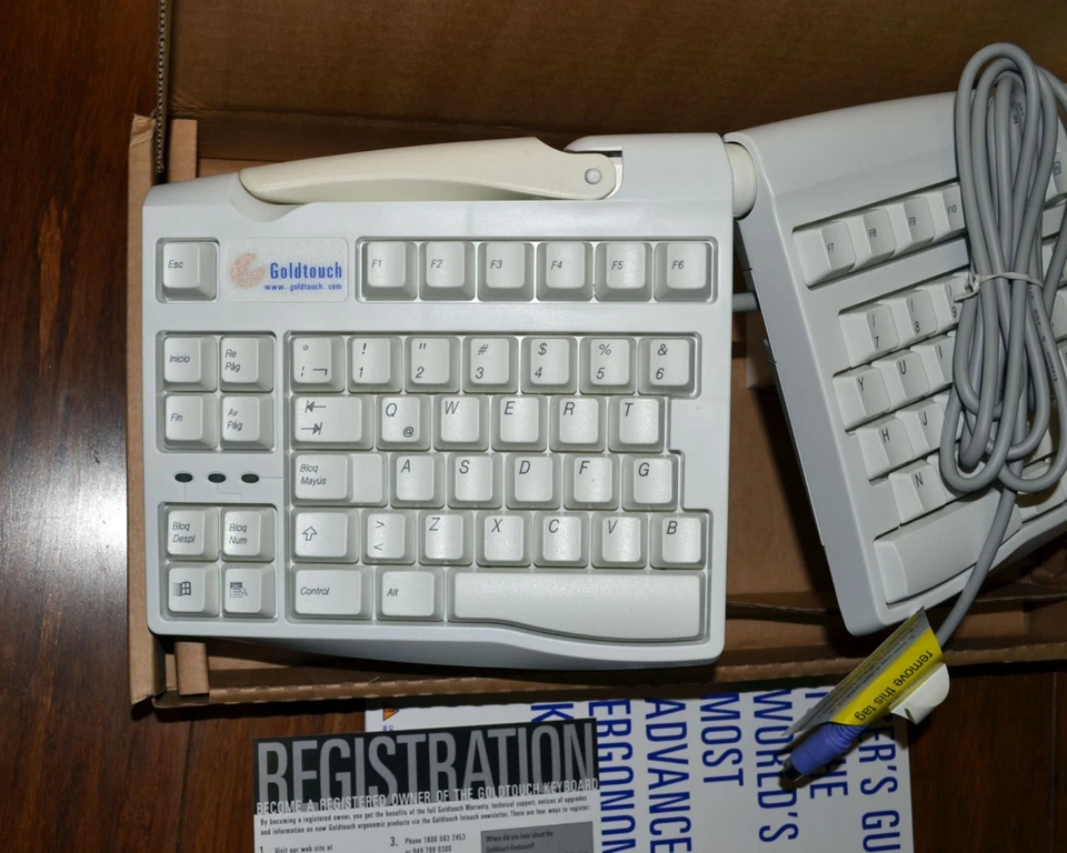 *BRAND NEW SPANISH VER* Goldtouch KFK-E88YQ PS/2 Keyboard Ergonomic Adjustable - Image 2 of 3