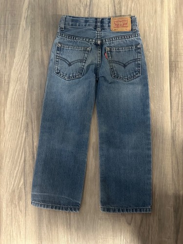 Levi's 505 Regular Denim Straight Jeans Medium Wash Blue Kids Sz 5 Slim - Picture 2 of 5