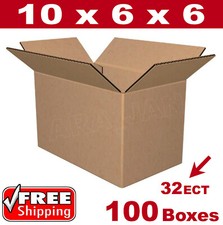 100- 10x6x6 Cardboard Boxes Mailing Packing Shipping Box 32ECT Corrugated Carton