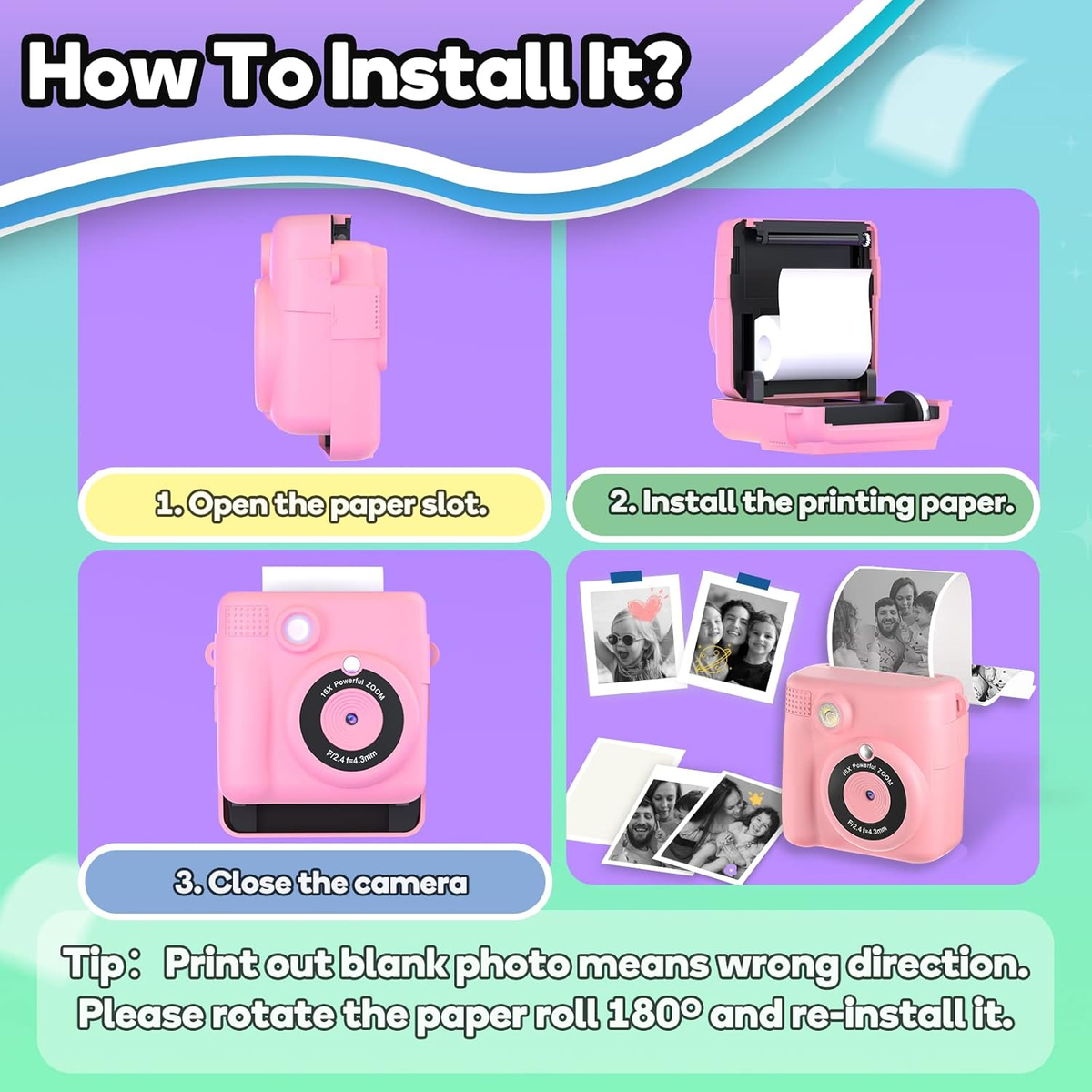 10 Rolls Instant Camera Print Paper,School Supplies Crafts Student Tool for Portable Thermal Print Camera
